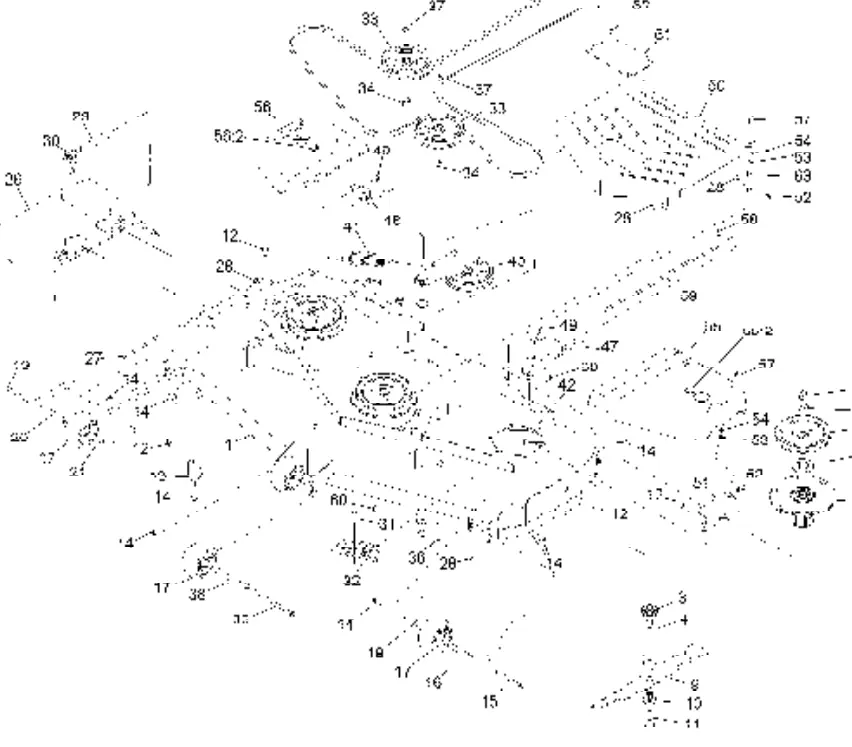 Schemat zespołu tnącego (Deck Assembly)