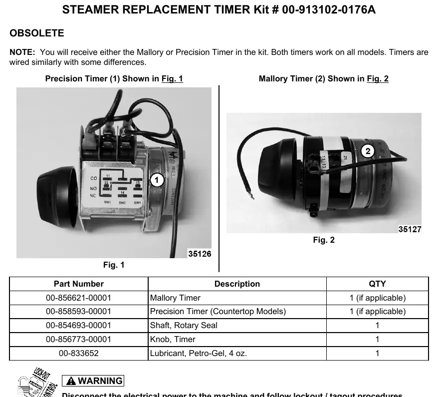 Porównanie dwóch typów timerów dostępnych w zestawie: Precision Timer (po lewej) oraz Mallory Timer (po prawej).