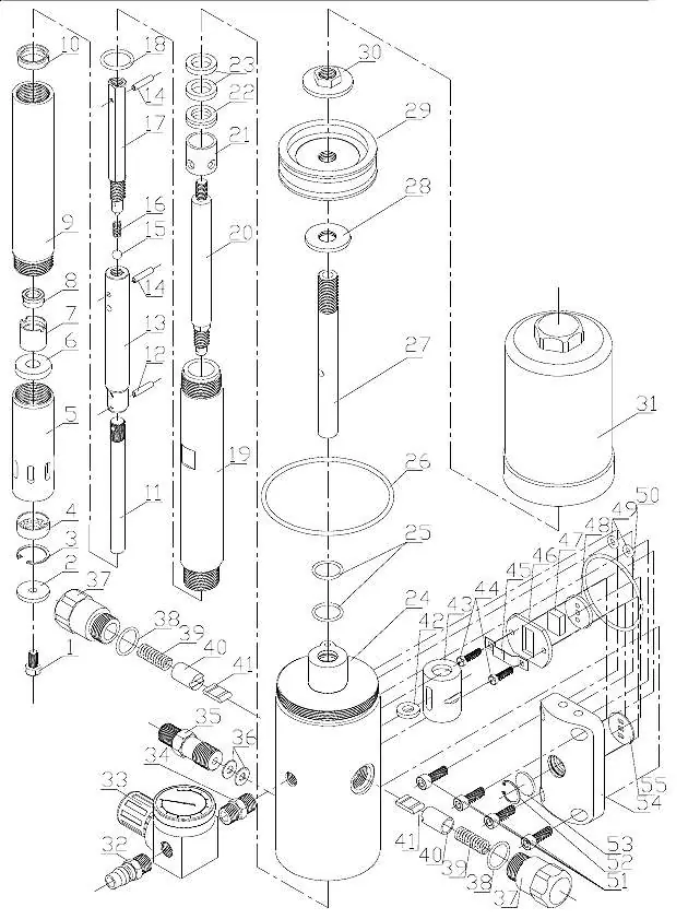 Rysunek złożeniowy (exploded view) urządzenia