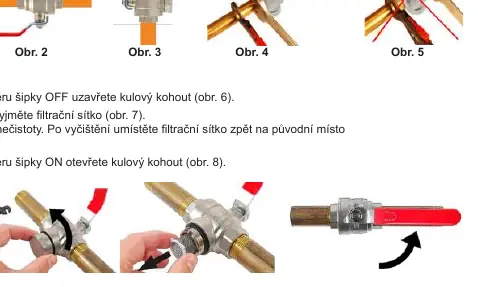 Prawidłowe pozycje montażowe i sposób trzymania zaworu