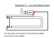 Schemat instalacji typu B (usuwanie balastu - podwójna)