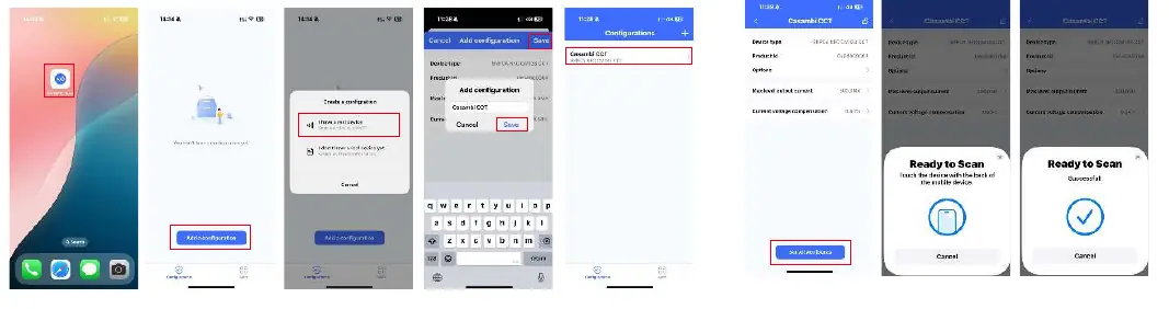 Kroki konfiguracji sterownika za pomocą aplikacji SR NFC Tool.