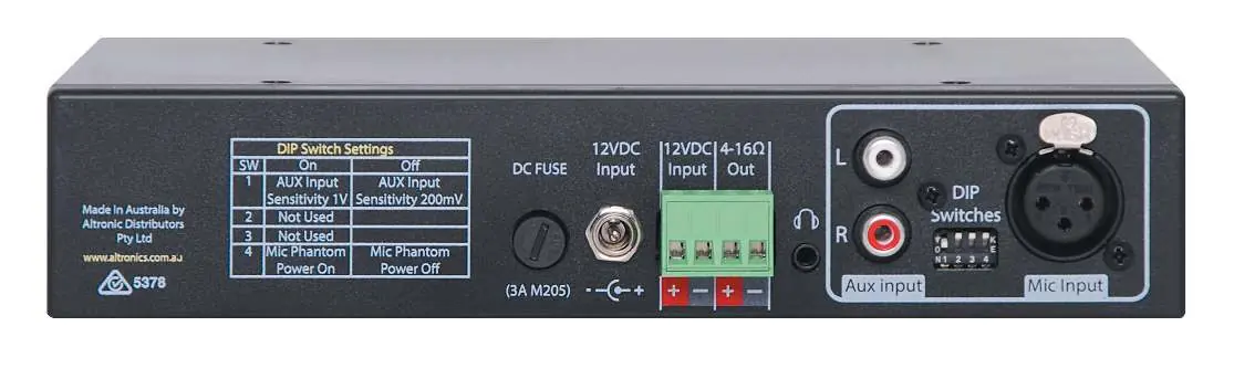 Panel tylny wzmacniacza Redback A 4017