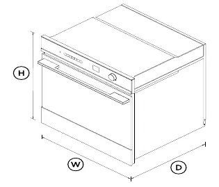 Schemat wymiarów piekarnika