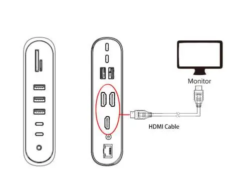 Podłączanie monitora przez HDMI