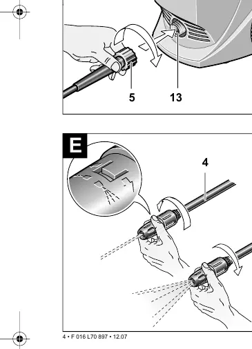 Podłączenie węża wysokociśnieniowego
