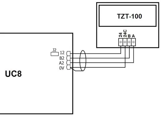 Schemat podłączenia termostatu TZT-100