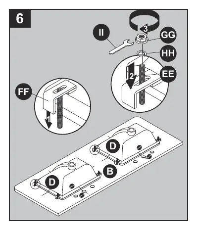 Montaż wsporników umywalki