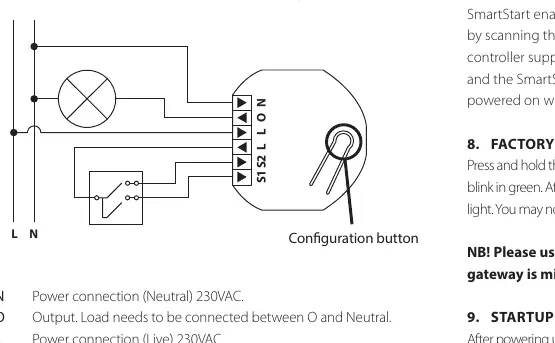 Schemat podłączenia przekaźnika Heatit ZM Single Relay 16A