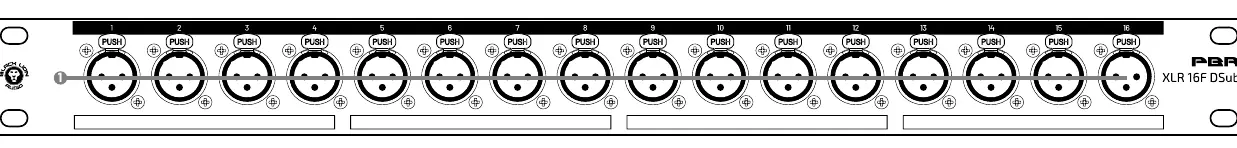 Przedni panel patchbay PBR XLR 16F DSub