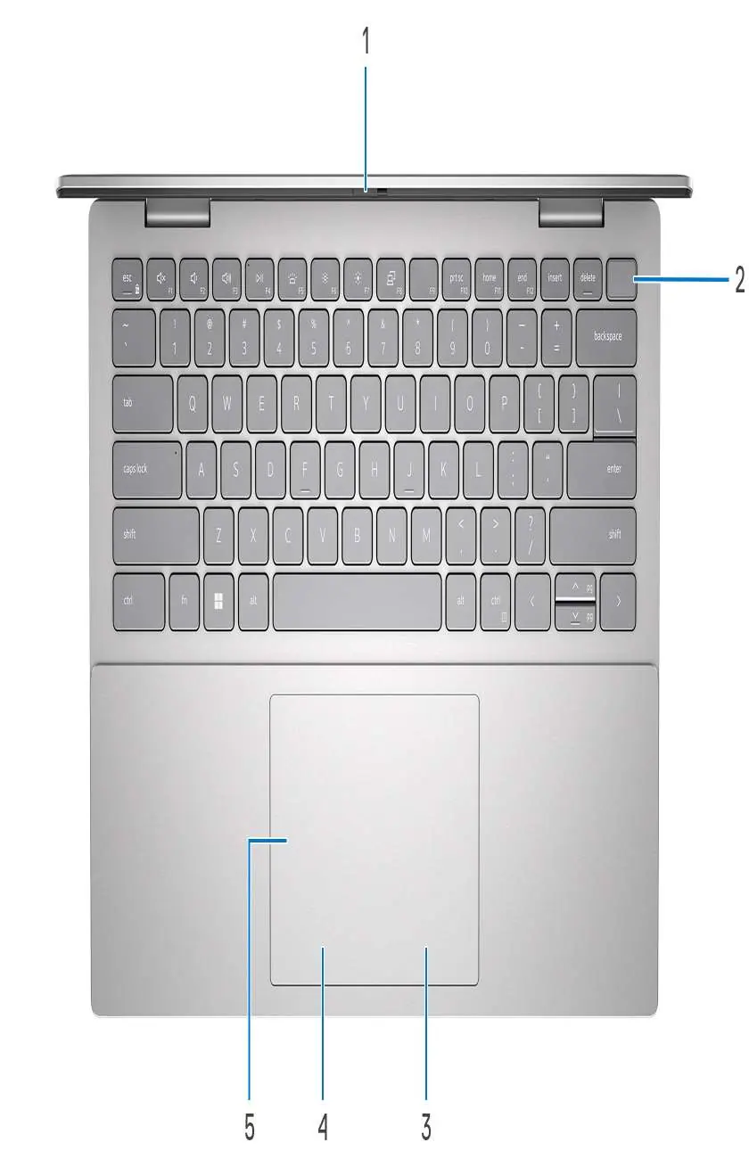 Widok z góry (klawiatura i touchpad)