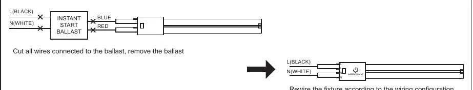 Schemat okablowania dla 1 lampy
