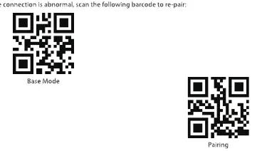 Kody QR do parowania bazy i Bluetooth