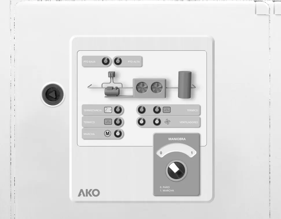 Panel sterowania AKO PRO Cool - wskaźniki stanu